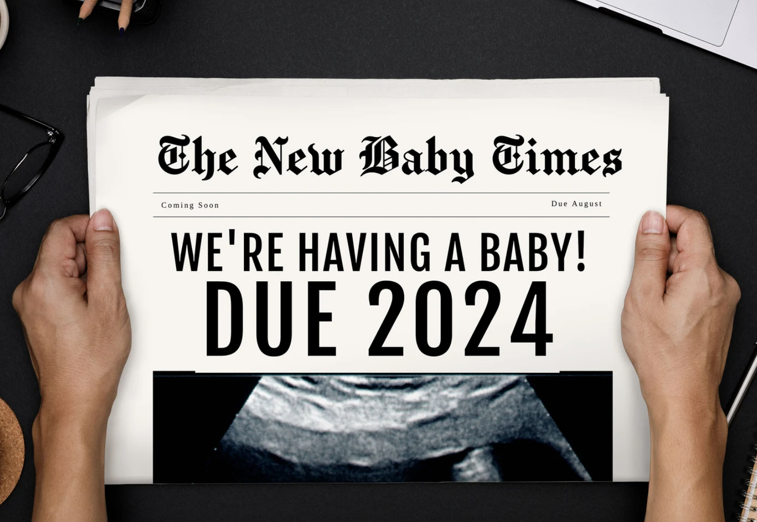 Extra! Extra! We're Having a Baby! Pregnancy Announcement Newspaper