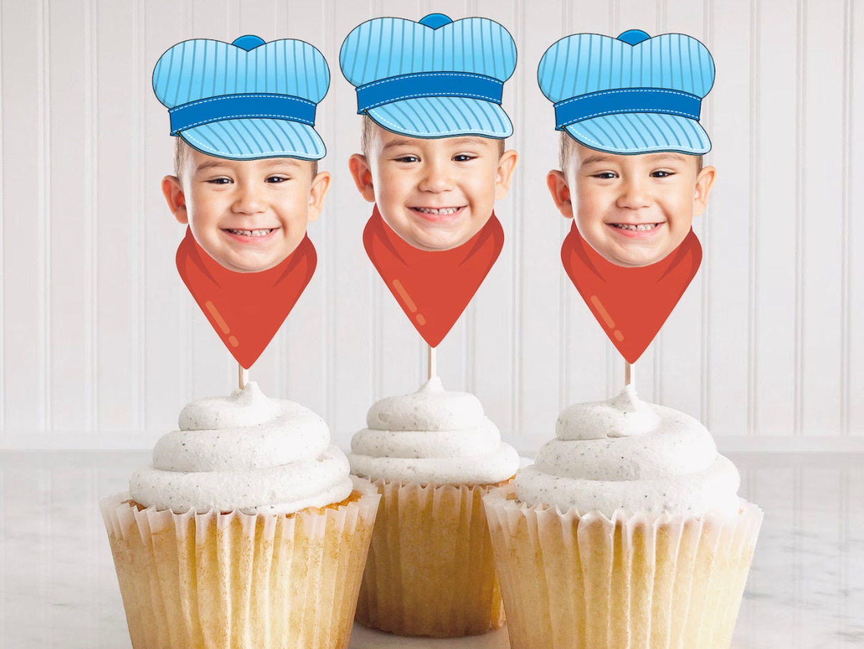 Train Birthday Cupcake Toppers, Choo Choo I'm 2 Birthday Cupcake Toppers