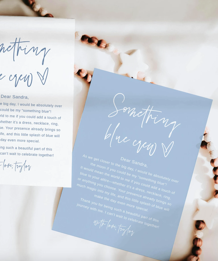 Something Blue Crew Proposal, Will You Be My Something Blue Card, Bridesmaid Proposal Card Template, Personalized Something Blue, Bridesmaid