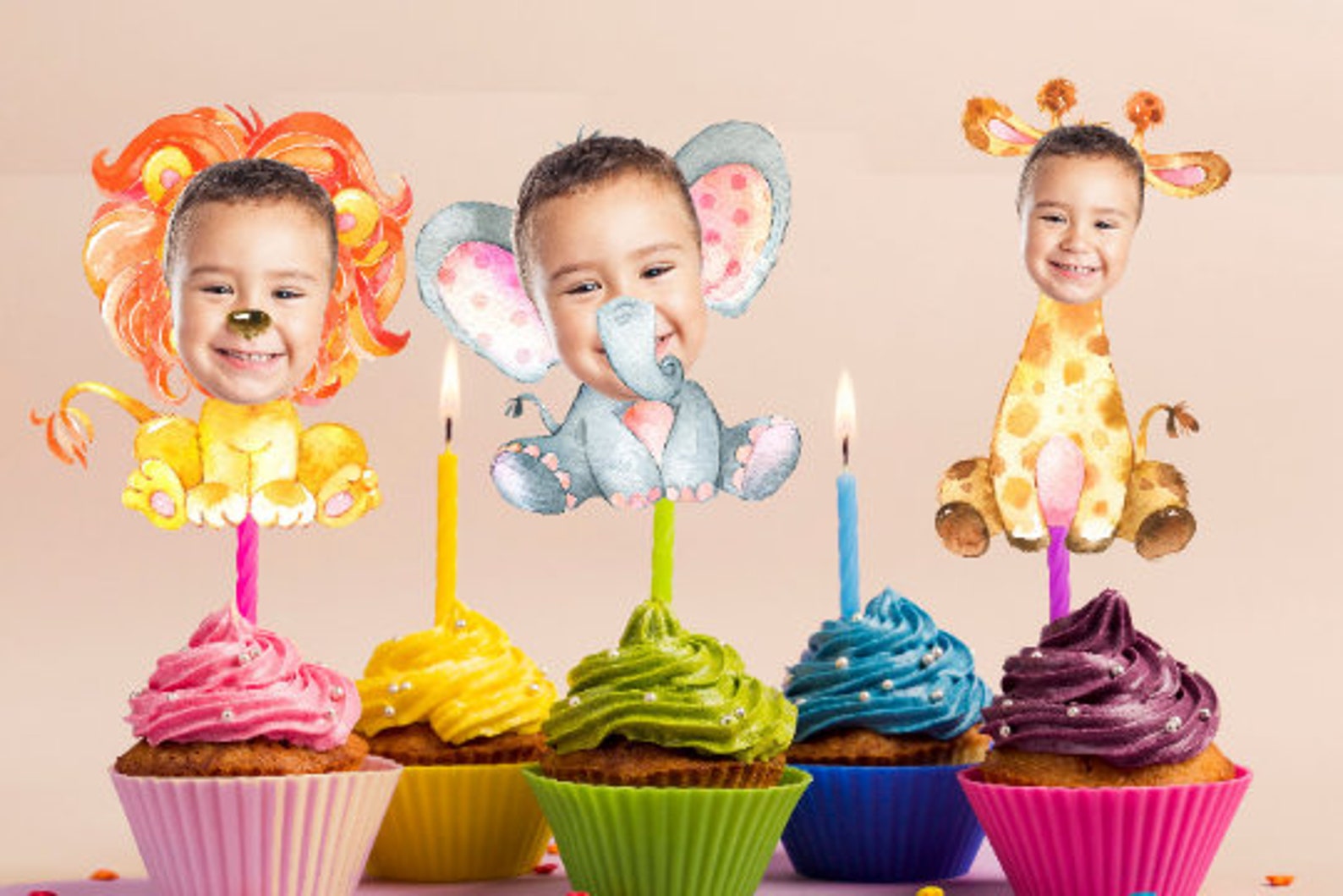 Safari Cupcake Toppers, Jungle Cupcake Toppers, Baby Jungle Toppers, Safari Birthday Decorations, Safari Cake Topper, PRINTABLE, DIY