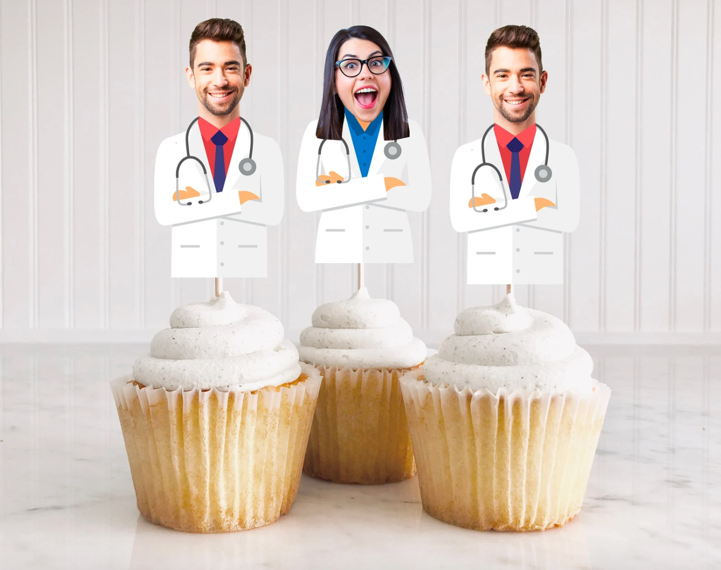 Doctor Cupcake Topper Printable, Nurse Cupcake Topper Printable With Photo, Surgeon Cupcake Topper, Doctor Medical Graduation Topper Decor