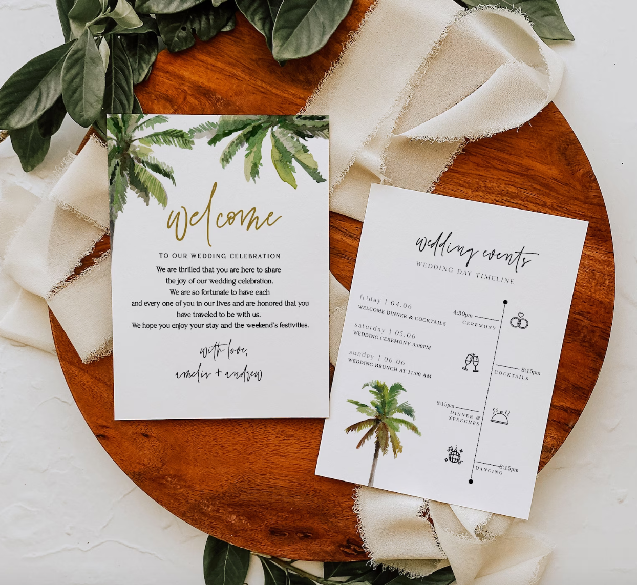 Clairo | Tropical Wedding Timeline Template