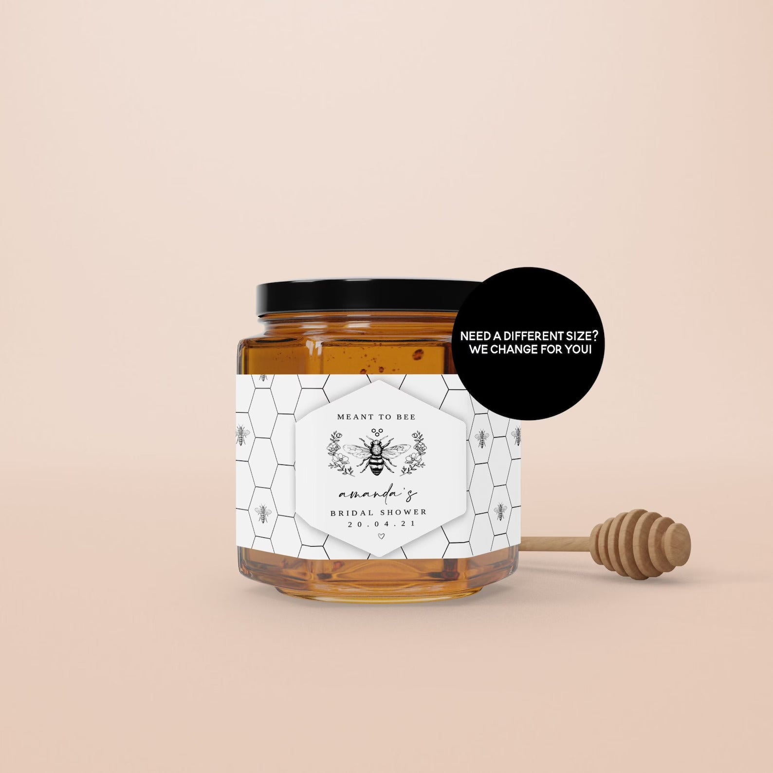 Helena | Honey Jar Wedding Favors Label Template