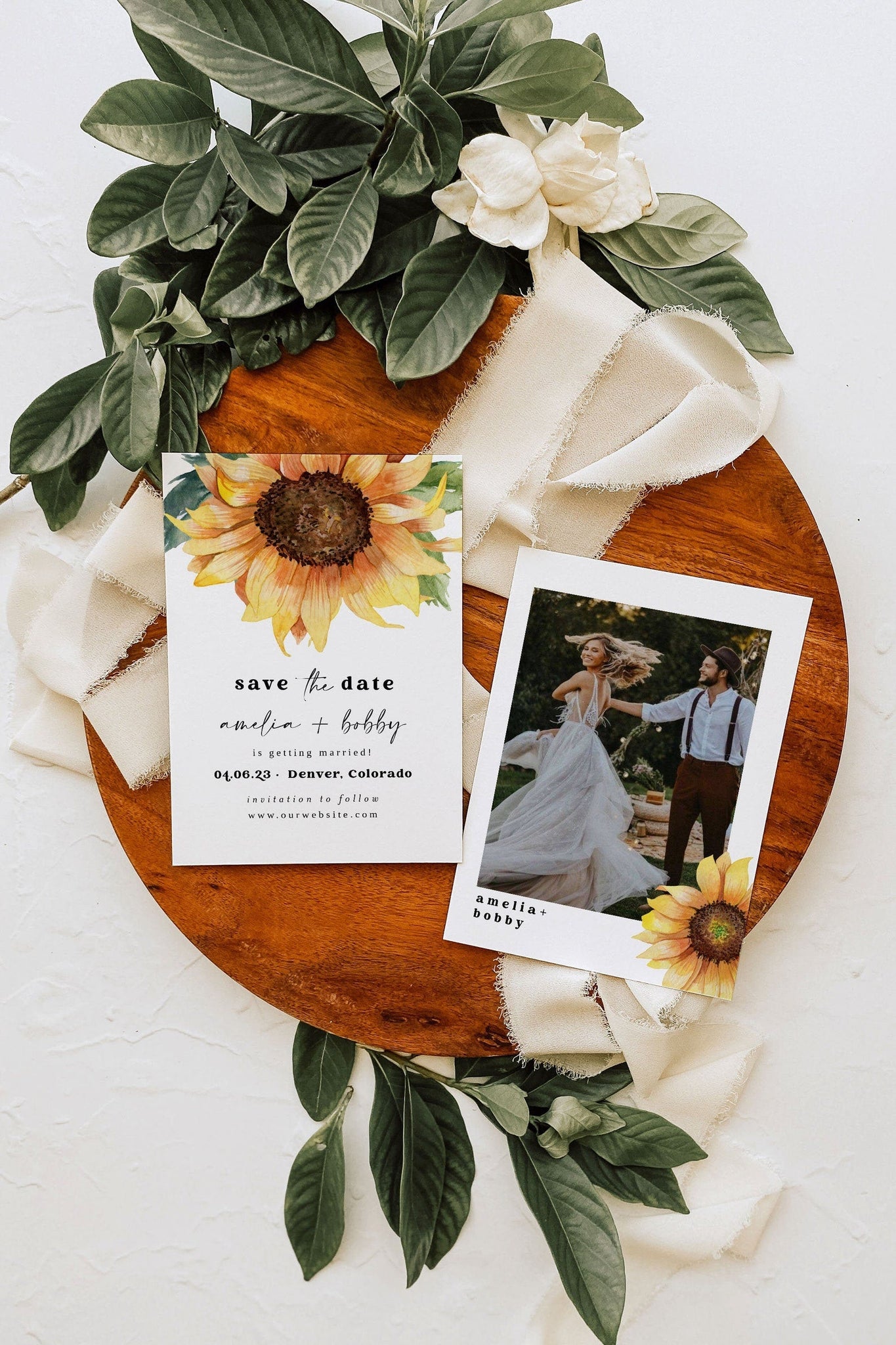 Fall Save the Date Template Download, Sunflower Save the Date Template, Modern Save the Date Card Template, Autumn Save the Date