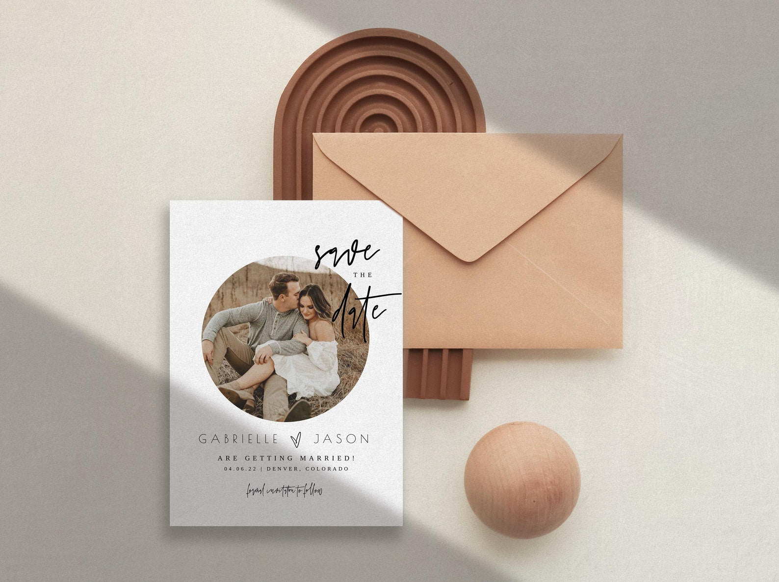Photo Save the Date Template, Minimalist Save the Date Template, Minimal Save the Date, Boho Save the Date Cards, Editable Template