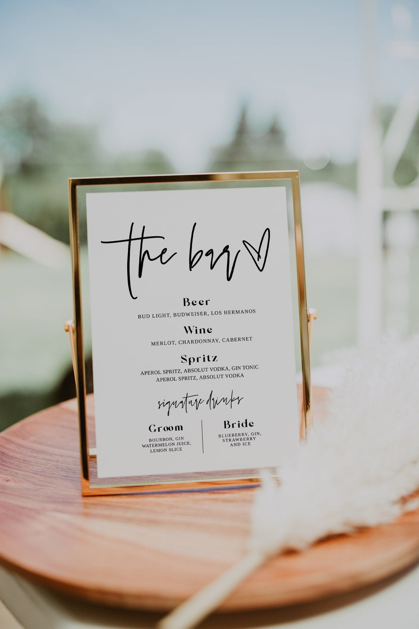 Minimalist Bar Menu Wedding Sign, Wedding Drink Sign Printable, Modern Wedding Bar Menu Template, Editable, Download, Modern Wedding Signs