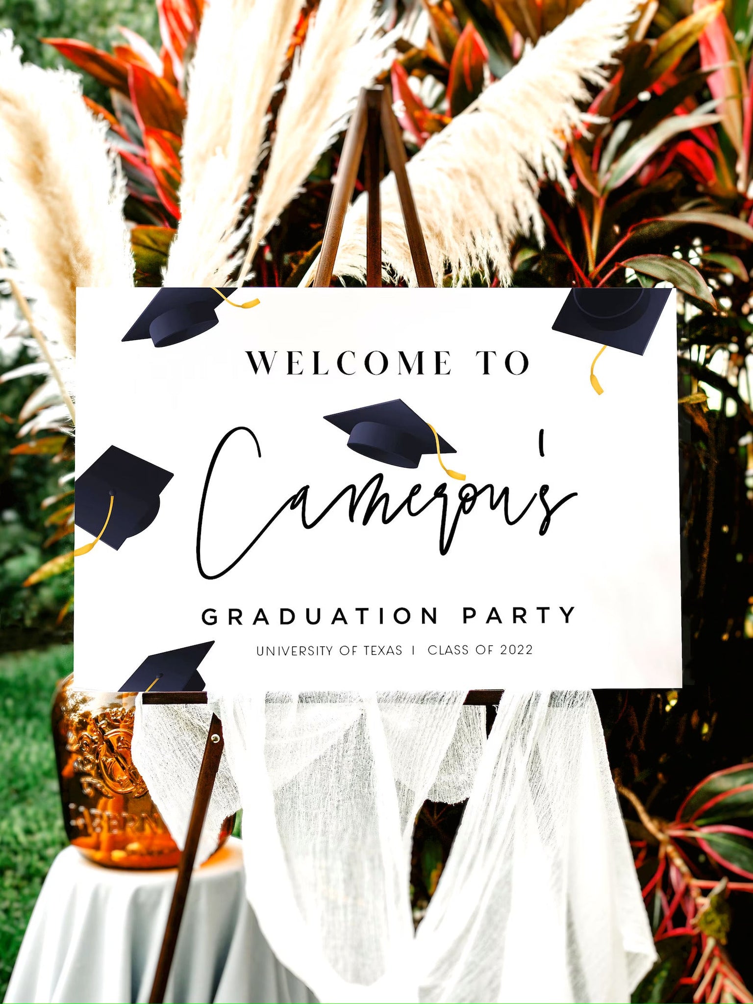 ELLIA | Modern Graduation Welcome Sign, Editable Graduation Poster, Graduation Decorations 2022, Graduation Welcome Sign Template, Grad